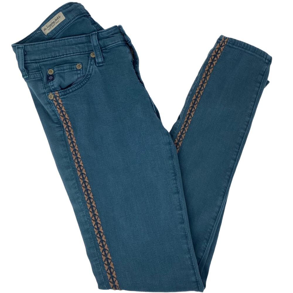 ADRIANO GOLDSCHMIED Green Skinny Denim Legging Ankle Jeans 26